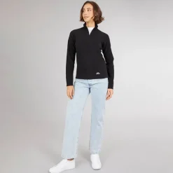 Dame Shiner 1/​2 Lynlås Mikro Fleece Sort