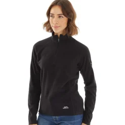 Dame Shiner 1/​2 Lynlås Mikro Fleece Sort