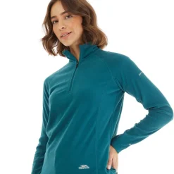 Dame Shiner 1/2 lynlås Mikro Fleece Teal