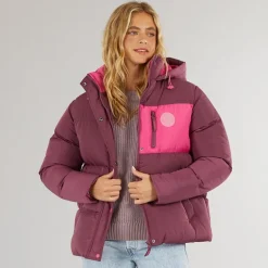 Dame St Austell Kort Dunjakke Burgundy