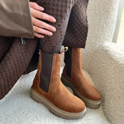 Dame Suede 22 Støvler 099 Army W/​Brown Sole