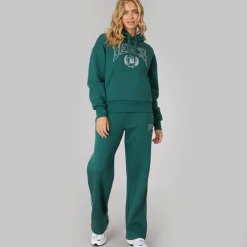 Dame Sura Bukser med vide ben, dyb smaragdgrøn