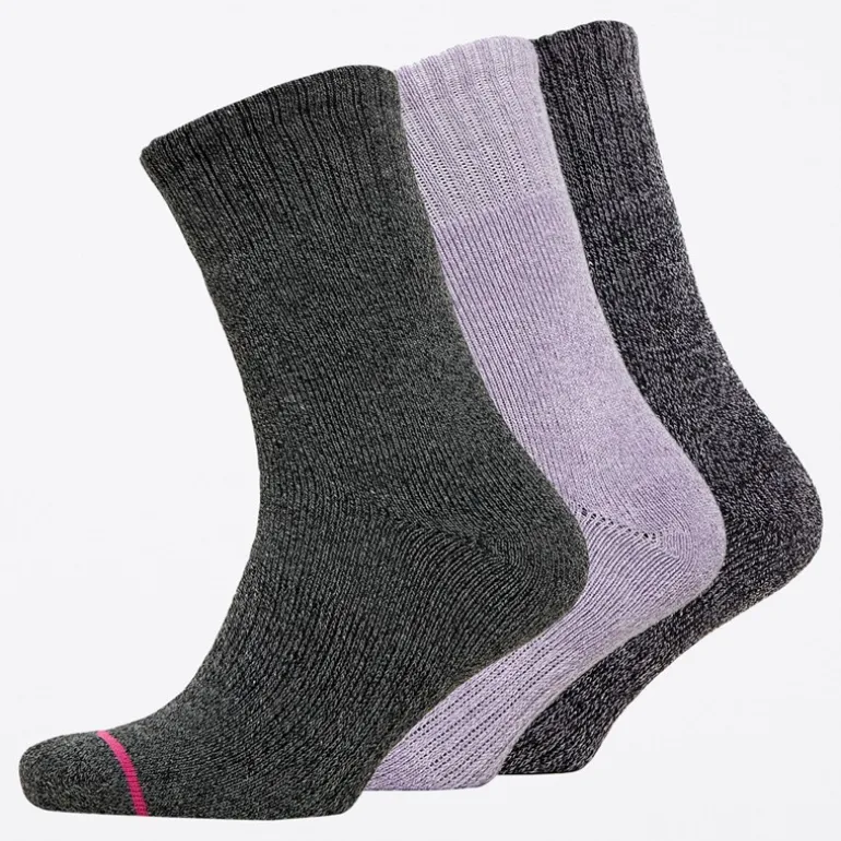 Dame Thermische Sokken Driepack Grijs/Paars
