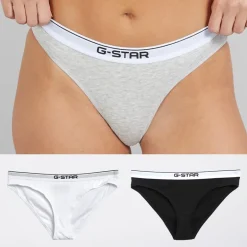 Dame tre pak hipster trusser Light Grey Marl/​Bright White/​Sort