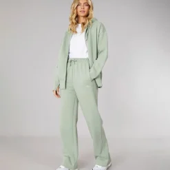 Dame Træningsdragt med Lynlås Mørk Salviegrøn