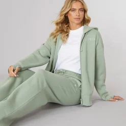 Dame Træningsdragt med Lynlås Mørk Salviegrøn