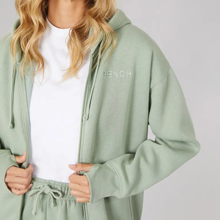 Dame Træningsdragt med Lynlås Mørk Salviegrøn