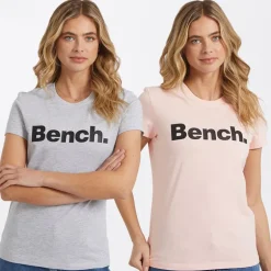 Dame T-shirts Grammen To-pak Grå Melange/​Pink