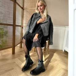 Dame Vest Mig Gæst Støvler 0011 Sort Lak