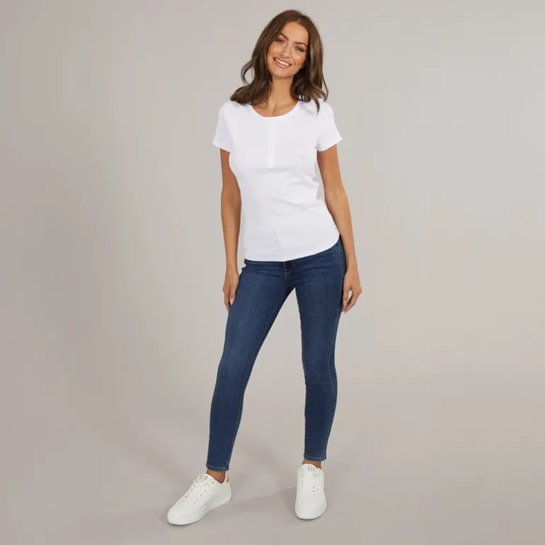 Dame Vienna Skinny Jeans Mørk Blå Denim