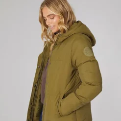 Dame Willah Kort Dunjakke Mørk Oliven