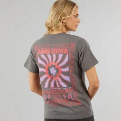 Damskie Birds T-shirty Ciemny grafit