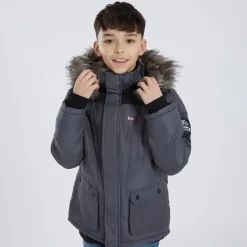 Drenge Axel Paddet Parka Mørkegrå