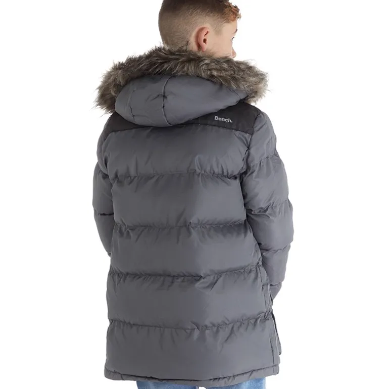 Drenge Axel Paddet Parka Stålgrå