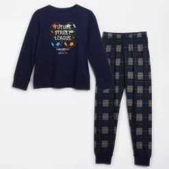 Drenge Belmont Nattøj Sæt Navy/​Navy Check