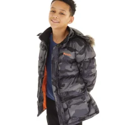 Drenge Calcott Jakke Sort Digi Camo