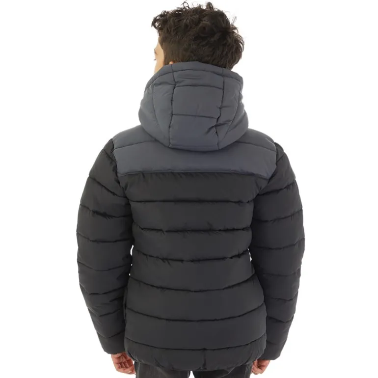 Drenge Farveblok Åg Pufferjakke Sort