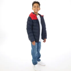 Drenge Farveblok Oksel Pufjakke Blå Blazer