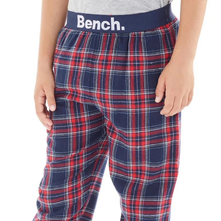 Drenge Folau Flanel Check Lounge Bukser Blå/Rød/Hvid/Gul Check Flanel