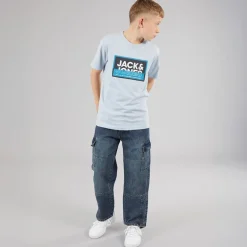 Drenge Logan T-shirt Afdæmpet Blå