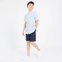 Drenge Lomous skjorte og chino shorts sæt blå og hvid stribet/navy Blue & White Stripe / Navy