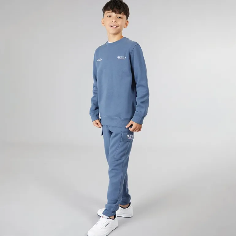 Drenge Nowil Sweatshirt Og Cargo Joggingbukser Træningssæt Vintage Indigo