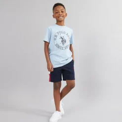 Drenge Sliced Side Shorts af jerseystof Blå