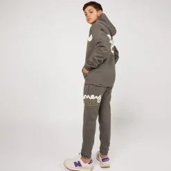 Drenge Stencil Blok Træningsdrag Mørkegrå