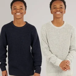 Drenge To Pak Strik Crew Neck Jumpere Moonbean /​ Sky Captain