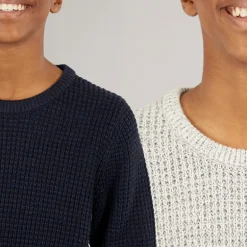 Drenge To Pak Strik Crew Neck Jumpere Moonbean /​ Sky Captain