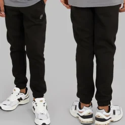 Drenge Tre Dele Hættetrøje T-shirt Og Joggingbukser Sæt Sort/​Koksgrå