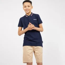 Drenge Trilson Polo Shirt og Chino Shorts Sæt Blå/​Sten