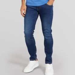 Duck And Cover Herre Maylead Sim Fit Jeans Mørk Vask