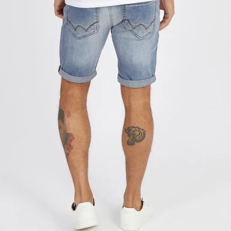 Duck And Cover Herre Zeki Jeans Shorts Stone Wash