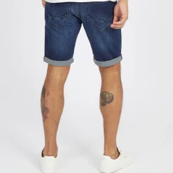 Duck And Cover Herre Zeki Denim Shorts Mørk Vask