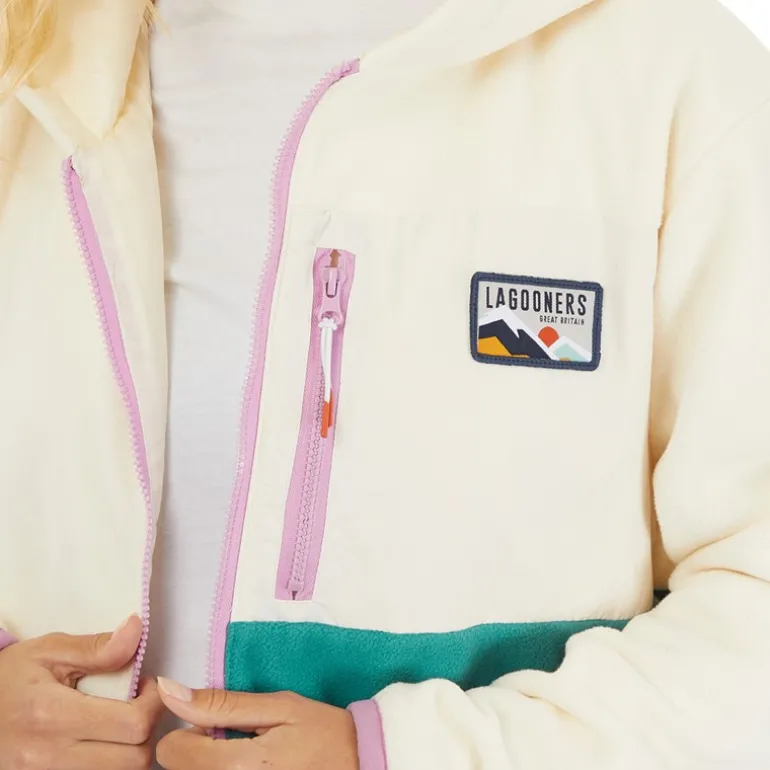 Fleece med lynlås til kvinder Ecru/Teal