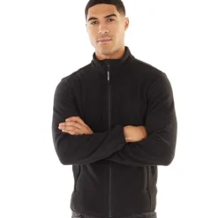 Fleecejakke til Herre med lynlås, sort