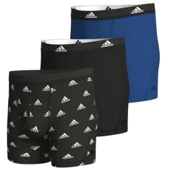 Herre Active Flex Bomuld Tre Pak Boksershorts Sort/​Blå