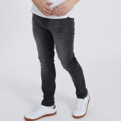 Herre Afspændte Koniske Jeans Vintage Sort