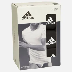 Herre Aktiv Core Bomuld Tre Pak V-Hals T-Shirts Sort