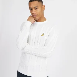 Herre Alliance Rundhals Trøje Vintage Hvid