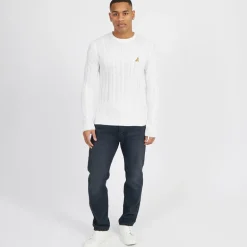 Herre Alliance Rundhals Trøje Vintage Hvid