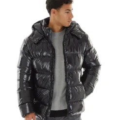 Herre Ammercy Højglans Pufferjakke Sort