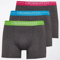 Herre Astral Tre Pak Boxer Shorts Charcoal Marl