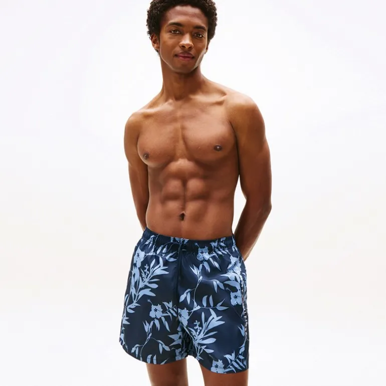Herre Badeshorts Blomster Tropisk AOP Desert Sky
