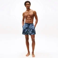 Herre Badeshorts Blomster Tropisk AOP Desert Sky