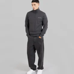 Herre Bastien 1/​2 Lynlås Sweatshirt Dark Grey Solid