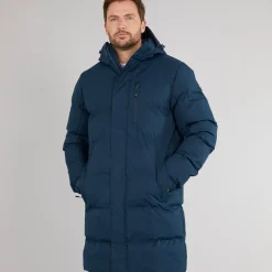 Herre Belvoir Vandtæt Foret Lang Jakke Navy