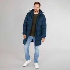 Herre Belvoir Vandtæt Foret Lang Jakke Navy