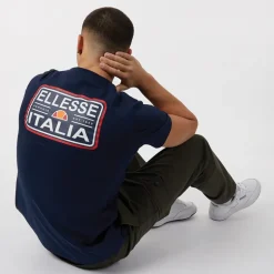 Herre Benzina Heritage Ryg Logo T-shirt Blå